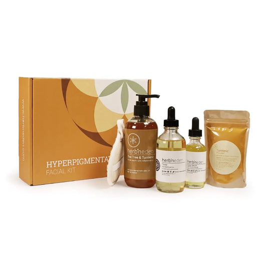 Herb’N Eden Hyperpigmentation Facial Kit | Cleansing Masking Toning Moisturizing | 5 Product Set includes Wash Mask Toner Serum Sisal | 100% Natural Ingredients | Essential Oils