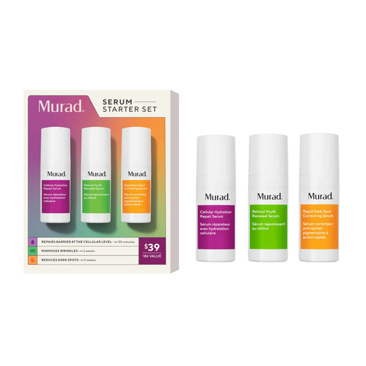 Murad Serum Starter Kit - 3-Piece Trial Kit ($86 Value) - Clinical Serums for Wrinkles Dark Spots & Repair - Retinol Serum 0.33Fl Oz Dark Spot Serum 0.33Fl Oz Cellular Hydration Serum 0.33Fl Oz