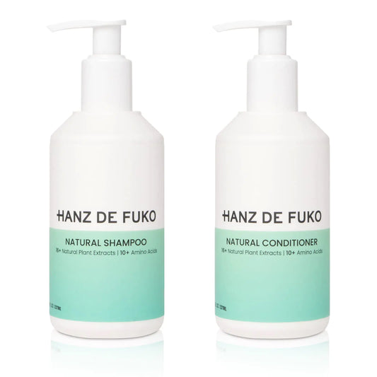 Hanz de Fuko Premium Natural Shampoo & Conditioner Hair Care Kit – High Performance Hair Cleansers Fights Dandruff & Scalp Irritation – Sulfate and Paraben Free 16+ Natural Plant Extracts 8 oz.